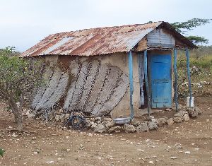 Wohnhütten der armen Familien